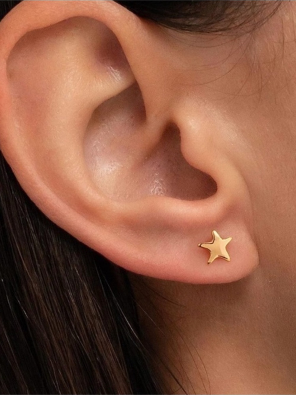 14k Gold Plated Star Stud Earrings